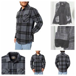 GRAY/BLACK NWT Freedom Foundry Men’s Super Plush Shirt Jacket